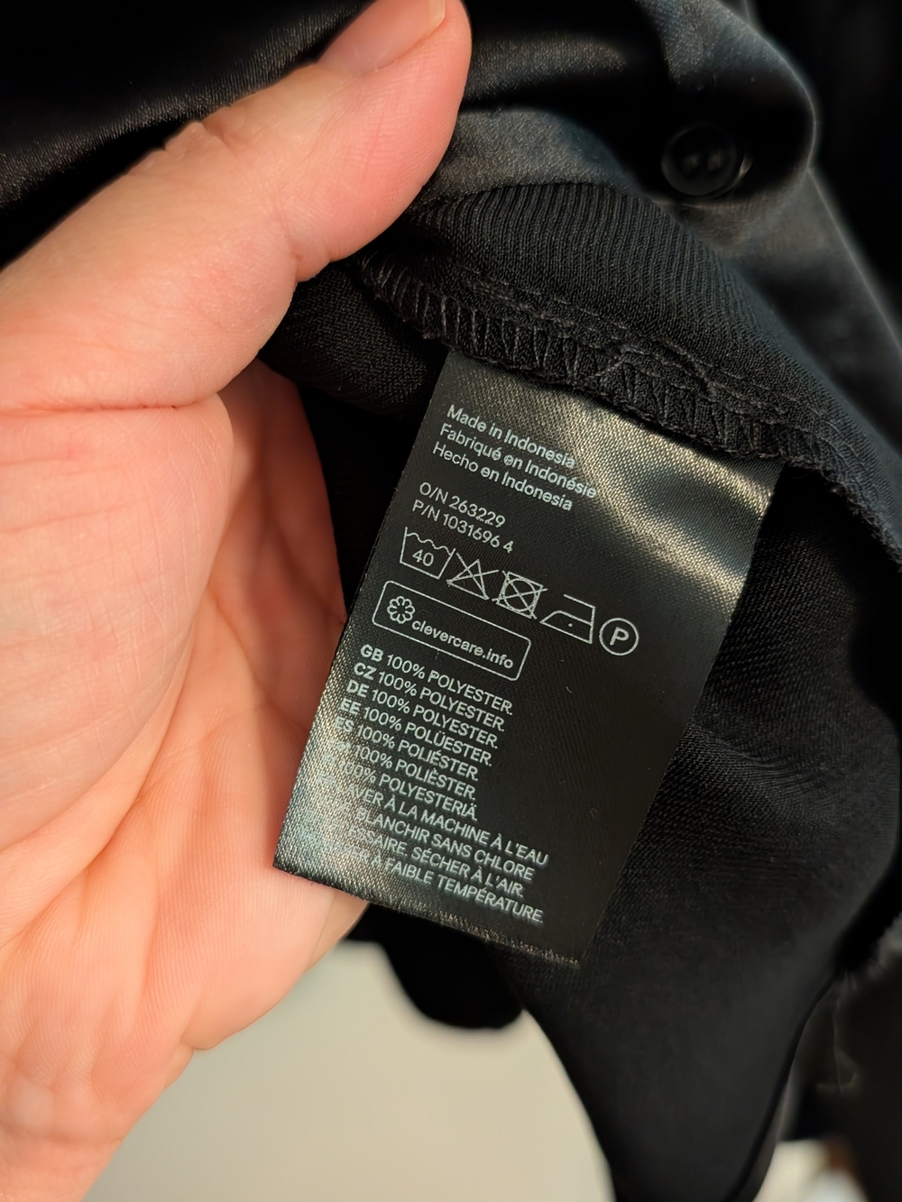 H&M Black Satin Button-Down Blouse - Picture 6 of 8